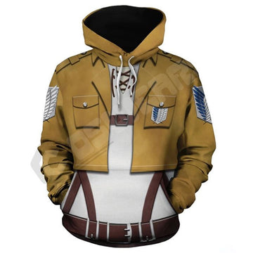 Attack on Titan Survey Corps Cosplay Sudadera con Capucha para Adultos Unisex